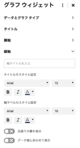 グラフ設定項目　縦軸